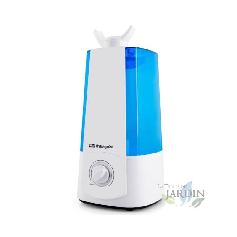 Humidificateur d'air Orbegozo. Élimine les charges électrostatiques. Neutralise les mauvaises odeurs. Autonomie 13 à 30 heures