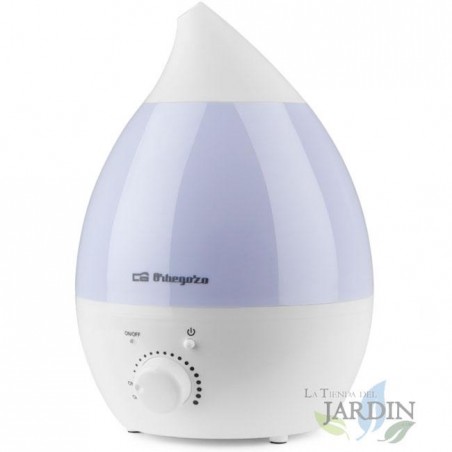 Humidificateur d'air à ultrasons Orbegozo. Augmenter et réguler l'humidité de la pièce. Capacité du réservoir 1,3L