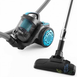 Aspirapolvere senza sacco. Sistema ciclonico. Potenza 700 W. Motore ad alta efficienza e basso consumo.