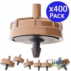 400 x Self-Compensating Irrigation Drippers 4 liters, Mushroom