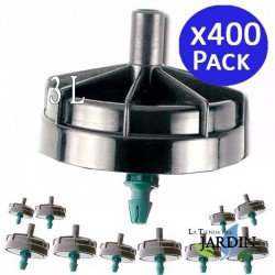  400 x Self-Compensating Anti-Drain Drippers 3 Liter, Mushroom