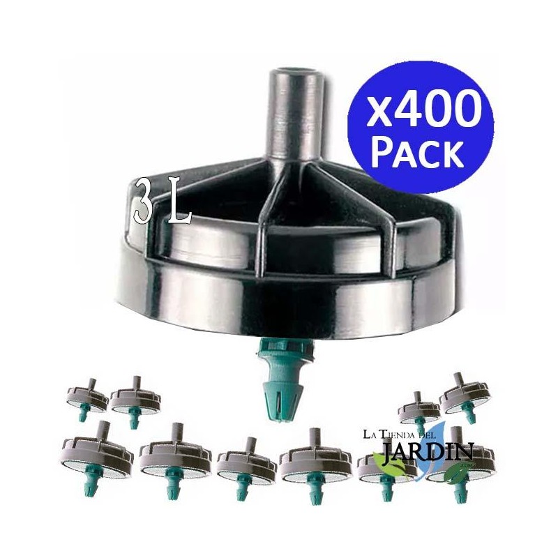 Lot de 400 Goutteur anti-drainage et autorégulant d'irrigation 3 litres, Champignon