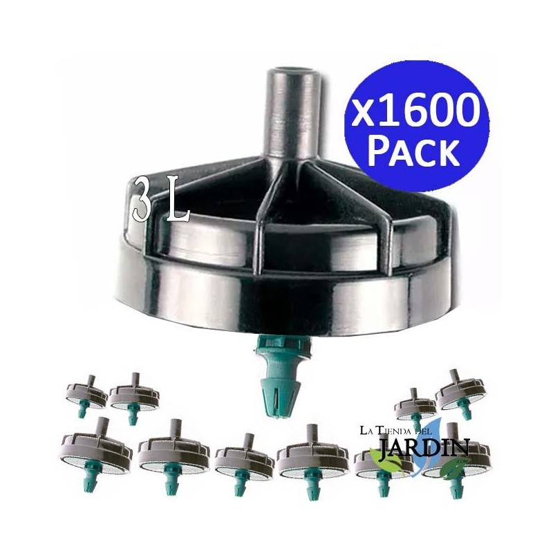 1600 x Goutteur anti-drainage et autorégulant d'irrigation 3 litres, Champignon