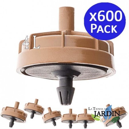 600 x Gocciolatori anti-scarico autocompensanti da 4 litri, a fungo