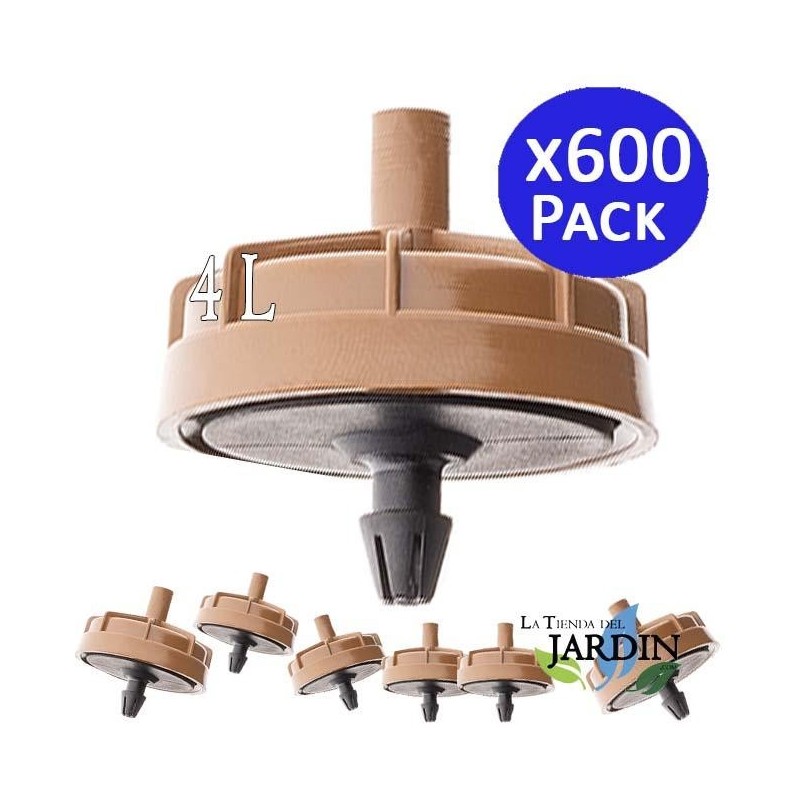 600 x Gocciolatori anti-scarico autocompensanti da 4 litri, a fungo