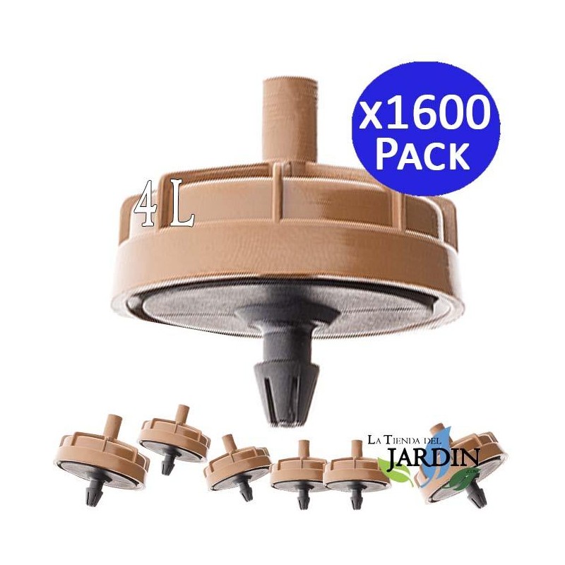 1600 x Goutteur anti-drainage et autorégulant d'irrigation 4 litres, Champignon