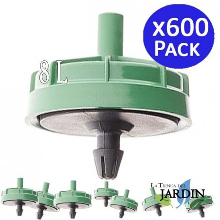 600 x Self-Compensating Anti-Drain Drippers 8 liters, Mushroom