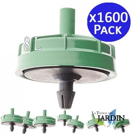1600 x Self-Compensating Anti-Drain Drippers 8 liters, Mushroom