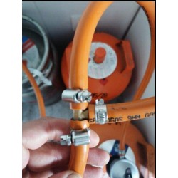 Support en T pour gaz 9 mm | Raccord pour tuyau de gaz butane | Raccord en laiton | Adaptateur pour cuisine, camping et eau