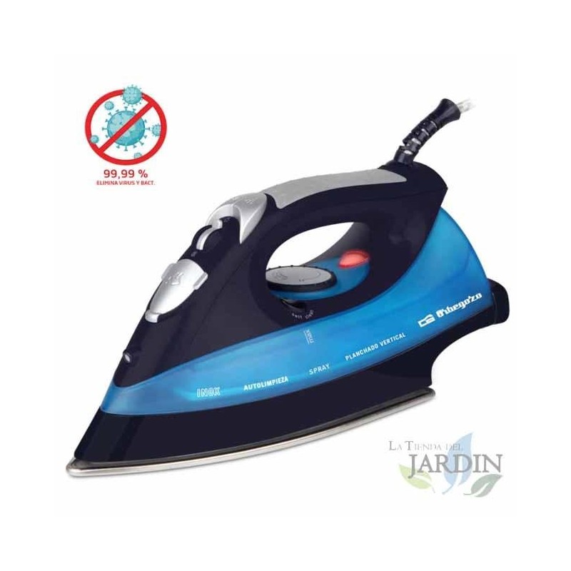 Ferro da stiro a vapore Orbegozo. Potenza 2600W. Piastra in acciaio inossidabile.