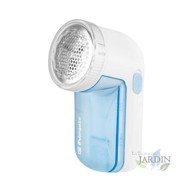 Rimuovi lanugine di Orbegozo. Griglia e lame in acciaio inox. Diametro corona 5 cm. Funzionamento a batteria: 2x1,5 V AA Rimuovi lanugine di Orbegozo. Griglia e lame in acciaio inox. Diametro corona 5 cm. Funzionamento a batteria: 2x1,5 V AA