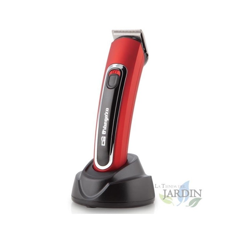 Wiederaufladbarer elektrischer Haarschneider. Kopf und Klingen abnehmbar. Klinge aus Edelstahl. 5 Schnittpositionen: 3, 4, 5, 6,