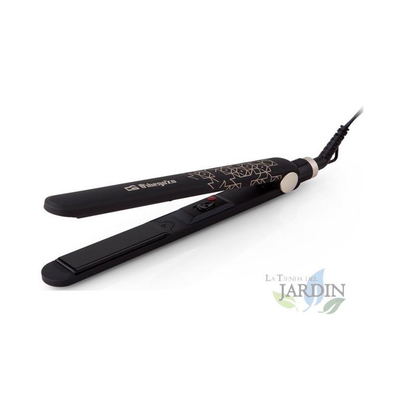 Piastra per capelli Orbegozo. Potenza 35W. Riscaldamento ultrarapido. Piatti in ceramica 90x25mm.