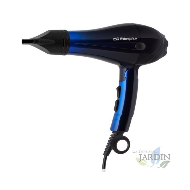 Sèche-cheveux pliable professionnel 2200W Orbegozo. Deux niveaux de vitesse. Trois niveaux de température