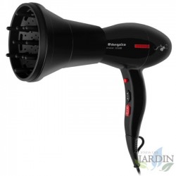 Professional hair dryer. 2,200 W power. 2 temperature levels. 2 speeds. Cold air button.