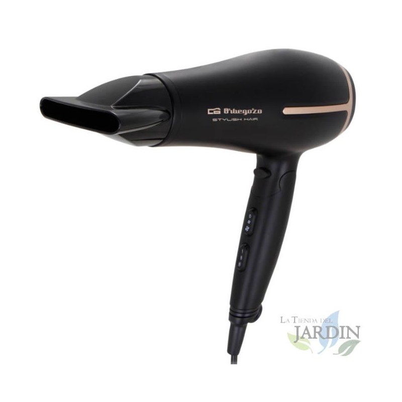 Secador de cabelo dobrável Orbegozo 2000W, 3 níveis de temperatura, 2 níveis de velocidade, design compacto e potente Secador de cabelo dobrável Orbegozo 2000W, 3 níveis de temperatura, 2 níveis de velocidade, design compacto e potente