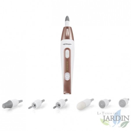  Orbegozo Maniküre- und Pediküre-Set.  5 Geschwindigkeiten.  LED-Licht zur Beleuchtung der Nägel.  7 Zubehör.