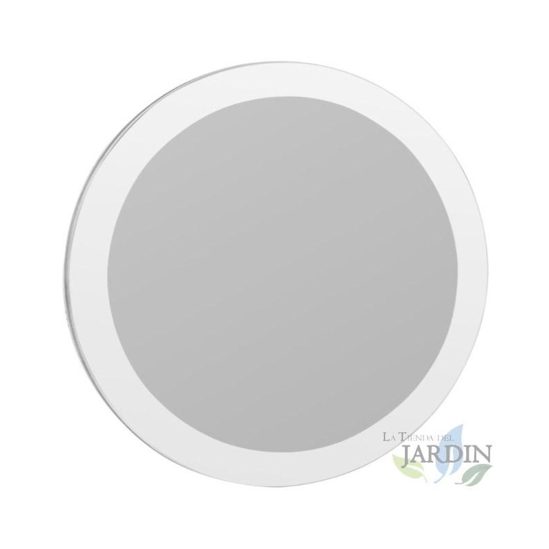 Specchio cosmetico Orbegozo. Diametro 19,5 cm. Ingrandimento 5X.