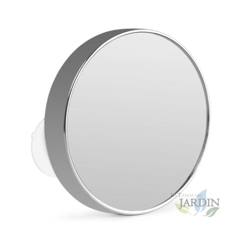 Miroir de maquillage mural de 17 cm avec socle et sable nickel 5x. Finition chromée