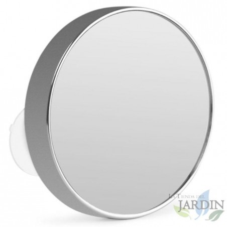 Specchio cosmetico Orbegozo. 17cm di diametro. Finitura cromata. Ingrandimento 5X.