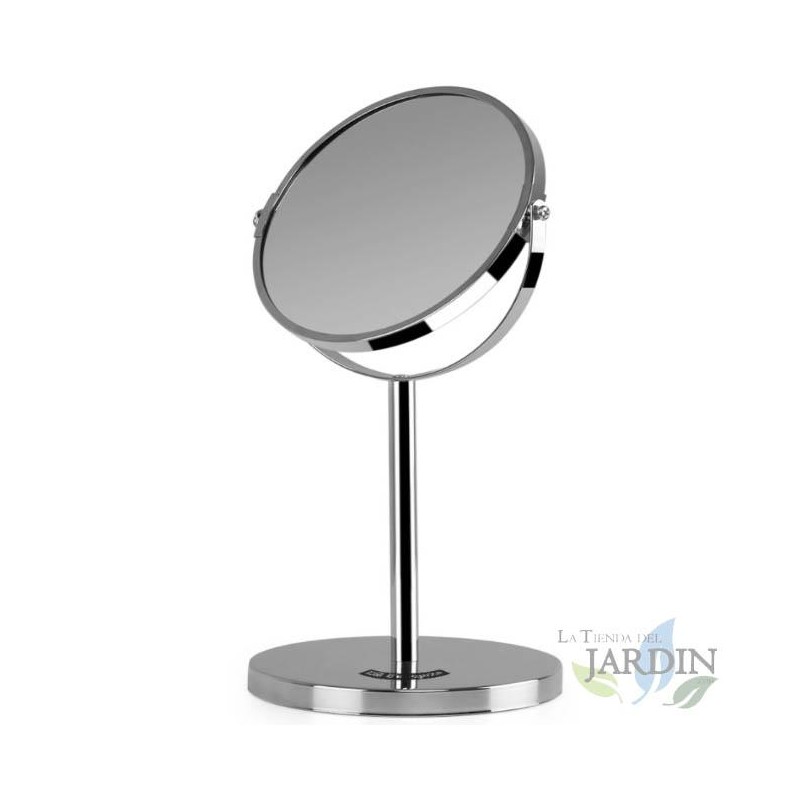 360º cosmetic mirror with Orbegozo base. 17cm in diameter. Double sided: A without magnification. B: 5X magnification. chro 360º cosmetic mirror with Orbegozo base. 17cm in diameter. Double sided: A without magnification. B: 5X magnification. chro