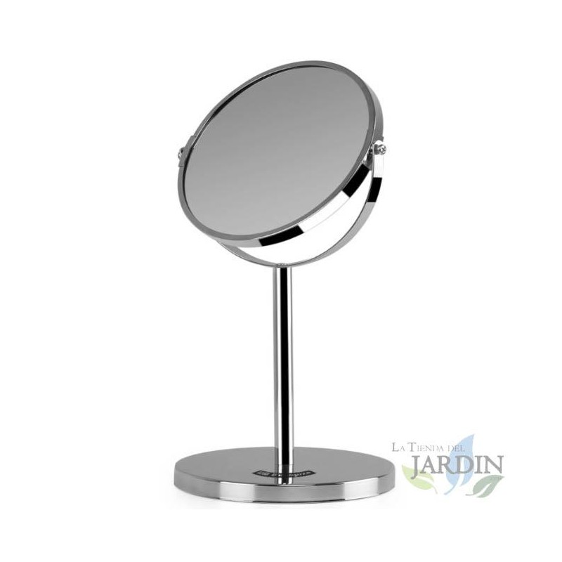 Miroir de maquillage mural de 17 cm avec socle et sable nickel 5x