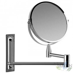 Miroir de maquillage mural de 17 cm - Réglage rotatif grossissant 360º. Sable nickel 5x