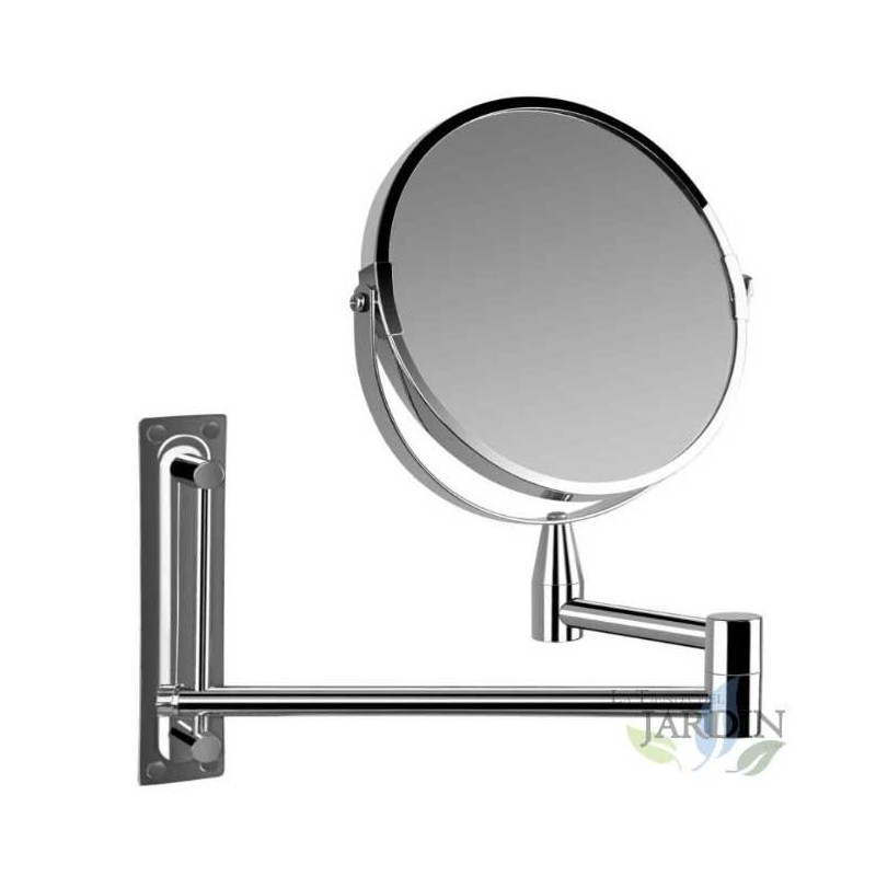 Orbegozo 360º multi-adjustable wall mirror. 17 cm diameter. Double-sided: A: No magnification B: 5X magnification.