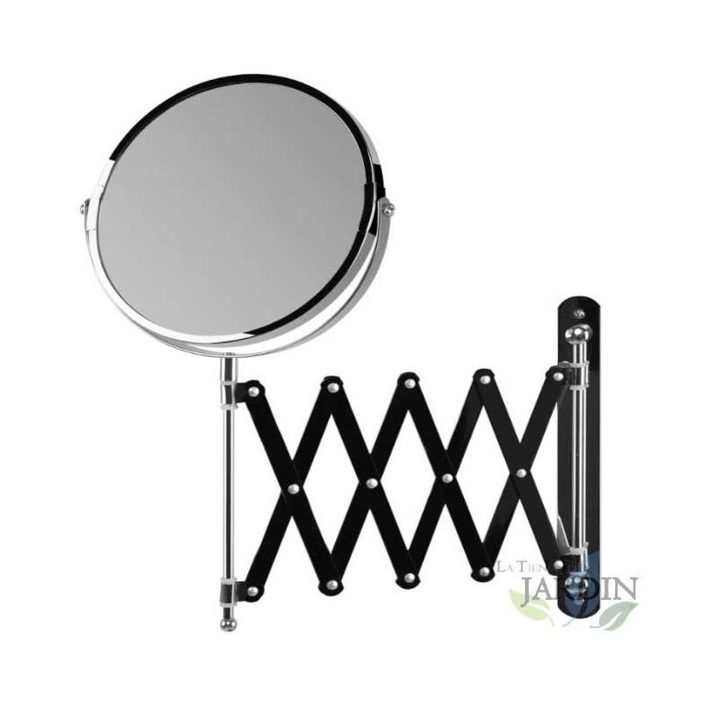 Orbegozo 360º multi-adjustable wall mirror. 17 cm diameter. Double-sided: A: No magnification B: 5X magnification.