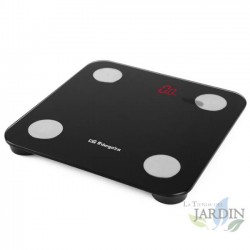 Báscula baño electrónica Orbegozo BLUETOOTH, calcula 13 parámetros, capacidad max 180 kg, avanzada