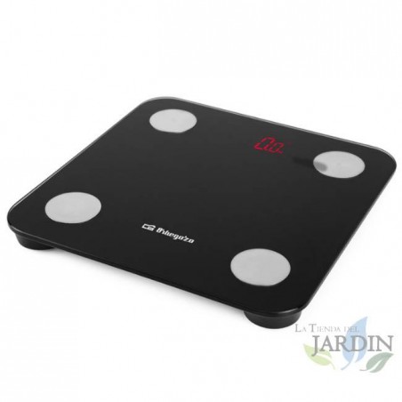 Balança eletrônica de banheiro Orbegozo BLUETOOTH, calcula 13 parâmetros, capacidade máxima 180 kg, avançada
