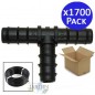 Set di 1700 Te per Gocciolamento 16mm. Raccordo per tubo di irrigazione con diametro di 16 mm Set di 1700 Te per Gocciolamento 16mm. Raccordo per tubo di irrigazione con diametro di 16 mm