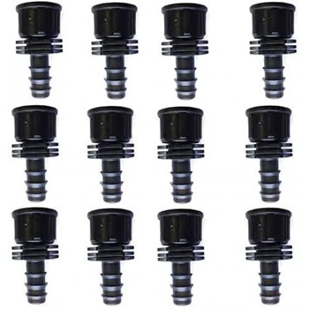 100 Stück Tropfbewässerungsanschluss mit Innengewinde 16 mm x 3/4 Zoll, Hahn-Rohr-Verbindungsstück 16 mm