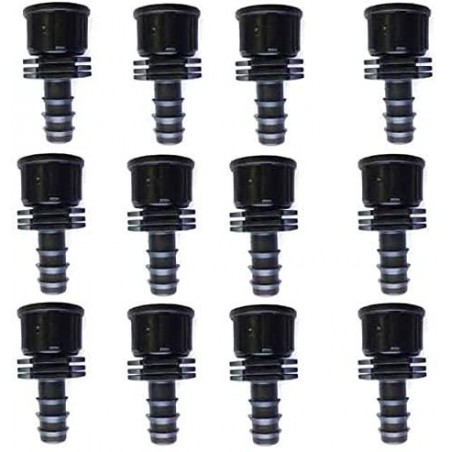 100 x Enlace rosca hembra riego por goteo 16mm x 3/4'', conector grifo a tubo 16mm