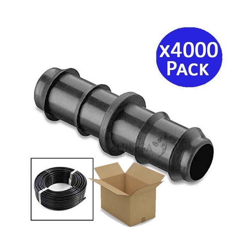 Lot de 4000 Jonction goutte à goutte 16mm. Maillon de liaison pour tuyau d'irrigation de diamètre 16 mm, noir Lot de 4000 Jonction goutte à goutte 16mm. Maillon de liaison pour tuyau d'irrigation de diamètre 16 mm, noir