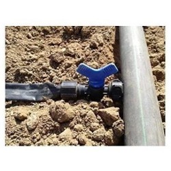 Pack 5 Llave de paso cinta de riego por goteo 16mm a toma, válvula derivación con junta, conexión rápida