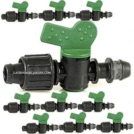 Robinet d'arrêt goutte-à-goutte de 16 mm à la sortie. 10 unités