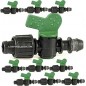 Pack 10 Llave de paso cinta de riego por goteo 16mm a toma, válvula derivación con junta, instalación directa Pack 10 Llave de paso cinta de riego por goteo 16mm a toma, válvula derivación con junta, instalación directa