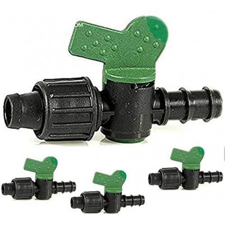  Pack 10 x Stopcock 16mm drip tape to 16mm drip tube