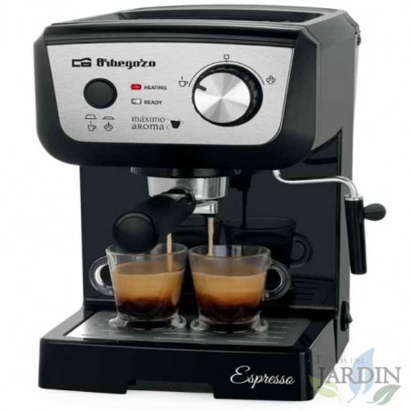 Cafetera para espresso y cappuccino Orbegozo EX5000. Bomba de alta presión 20 bar.