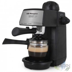 Pressure coffee maker. 5 bar pressure. Capacity: 2 to 4 cups. Steamer for cappuccino or heating liquids.