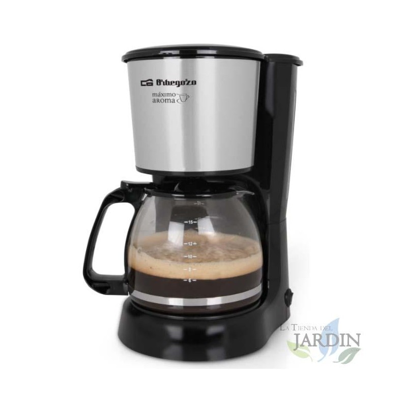 Cafetera de goteo Orbegozo, capacidad 15 tazas, frontal INOX, potencia 800W, diseño elegante y eficiente Cafetera de goteo Orbegozo, capacidad 15 tazas, frontal INOX, potencia 800W, diseño elegante y eficiente