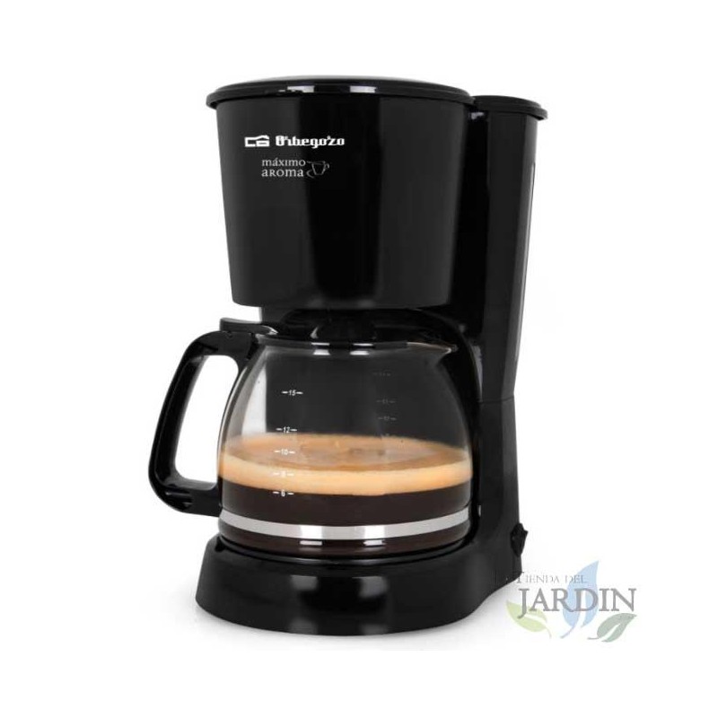  Drip coffee maker (Black Color) Orbegozo.  Capacity 15 cups.  Keeps coffee hot for 30 minutes.  Power 800 W.