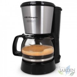  Filterkaffeemaschine von Orbegozo.  Fassungsvermögen 6 Tassen.  INOX-Front.  Hält den Kaffee 30 Minuten lang heiß.  Leistung: 6
