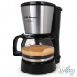 Cafetera de goteo Orbegozo. Capacidad 6 tazas. Frontal INOX. Mantiene el café caliente 30 minutos. Potencia: 650 W.