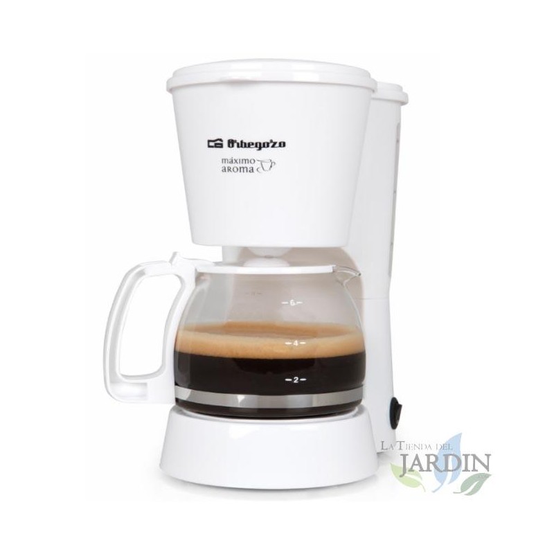 Cafetera de goteo Orbegozo, color blanco, capacidad 6 tazas, filtro permanente extraíble, potencia 650W Cafetera de goteo Orbegozo, color blanco, capacidad 6 tazas, filtro permanente extraíble, potencia 650W