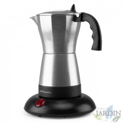 Classic Italian design electric coffee maker. 480W power. 3-6 cup capacity.