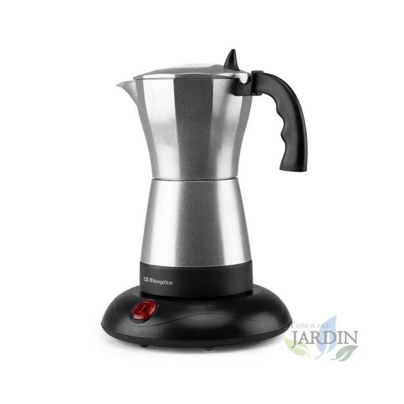 Classic Italian design electric coffee maker. 480W power. 3-6 cup capacity.