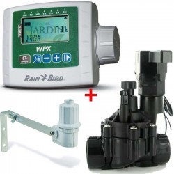 WPX1 Programmer Kit + 100DVF 9V 1" Solenoid Valve + Rain Bird RSDBex Rain Sensor