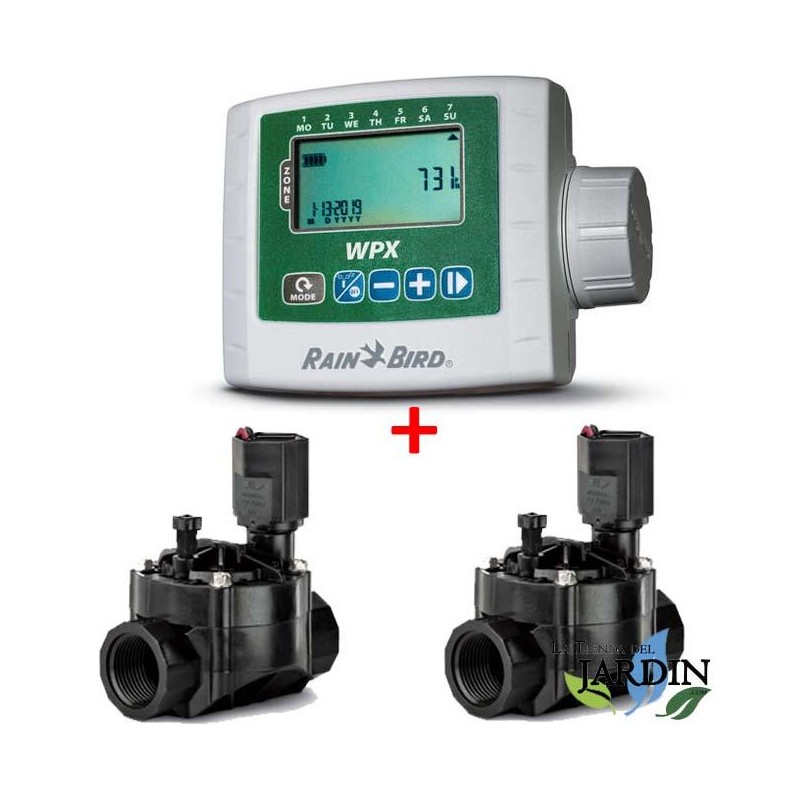 Programmateur d'irrigation autonome WPX2 + 2 Électrovannes d'arrosage100HV 9V 1''